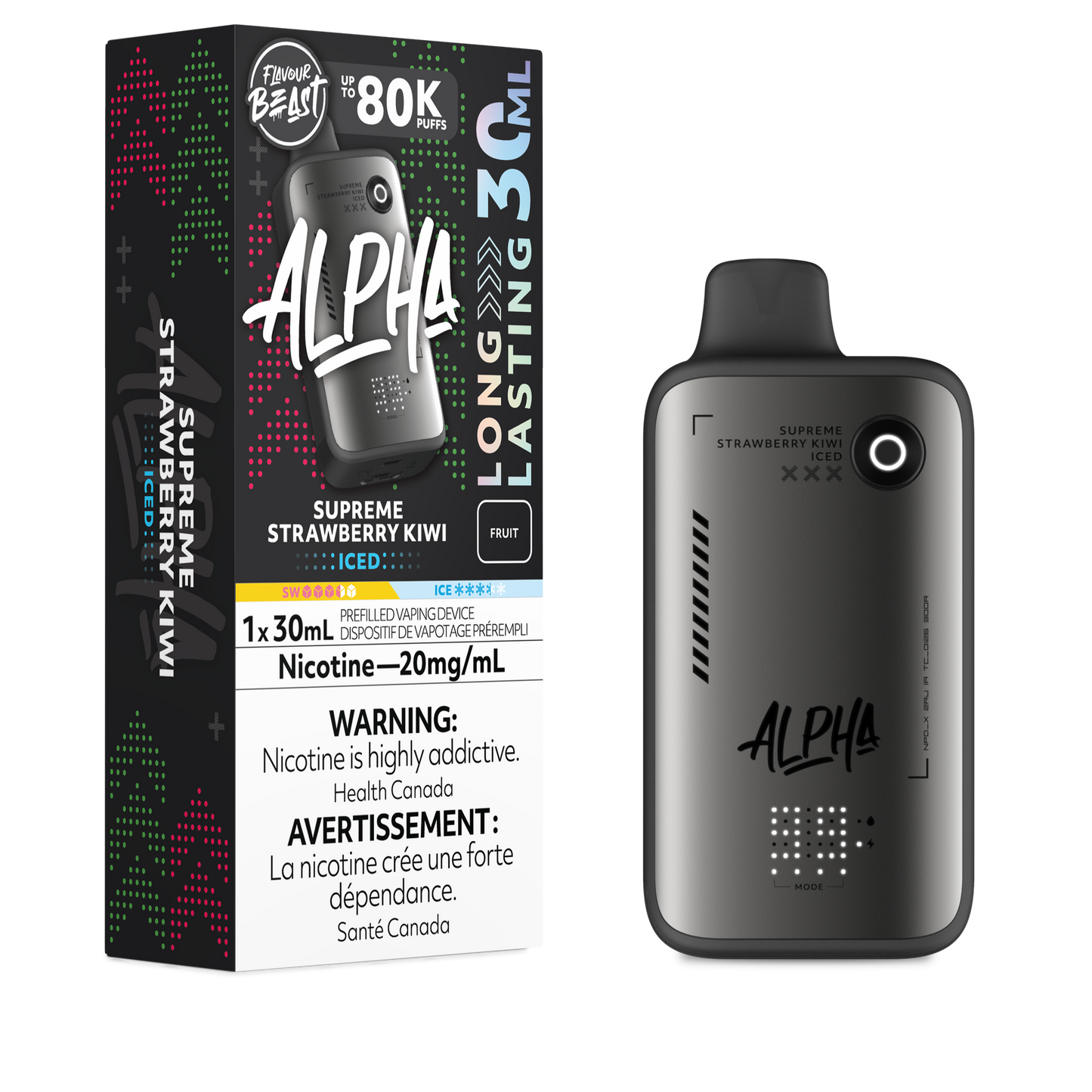 Flavour Beast Alpha 80K Supreme Strawberry Kiwi Iced