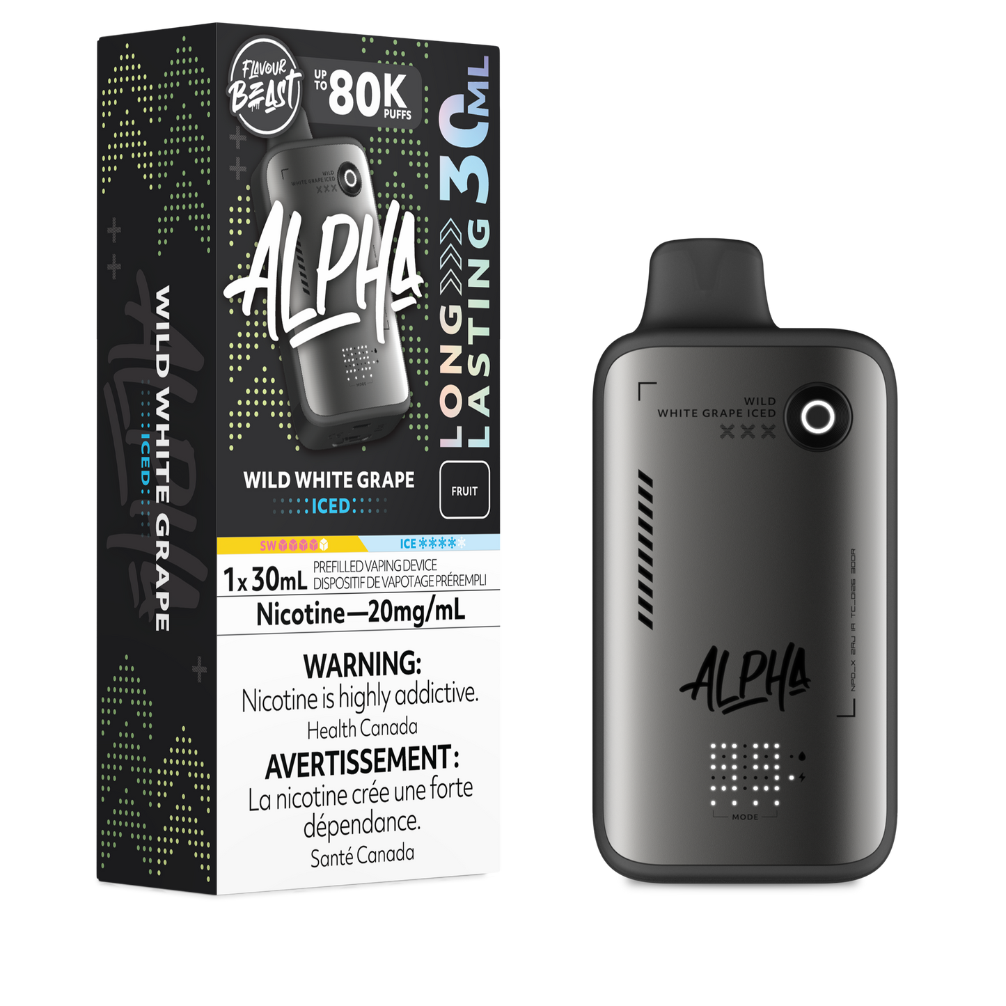 Flavour Beast Alpha 80K Wild White Grape iced