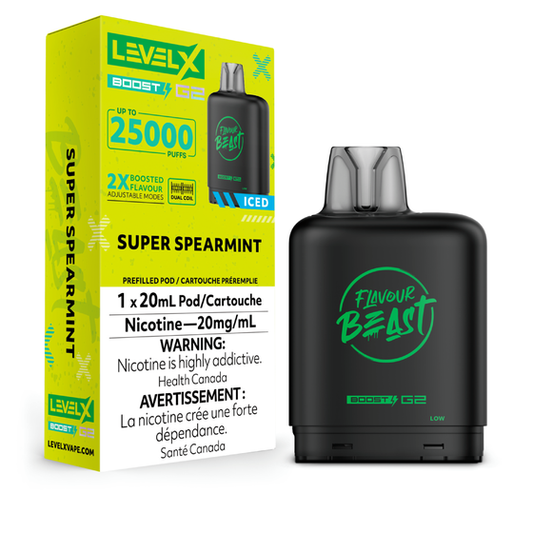 Flavour Beast Boost 
levelX 25K Super Spearmint