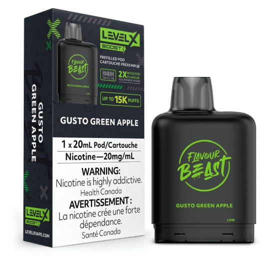 Flavour Beast Boost 
LevelX Gusto Green Apple