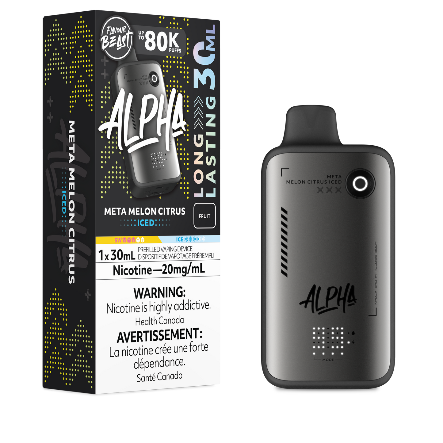 Flavour Beast Alpha 80K Meta Melon Citrus Iced