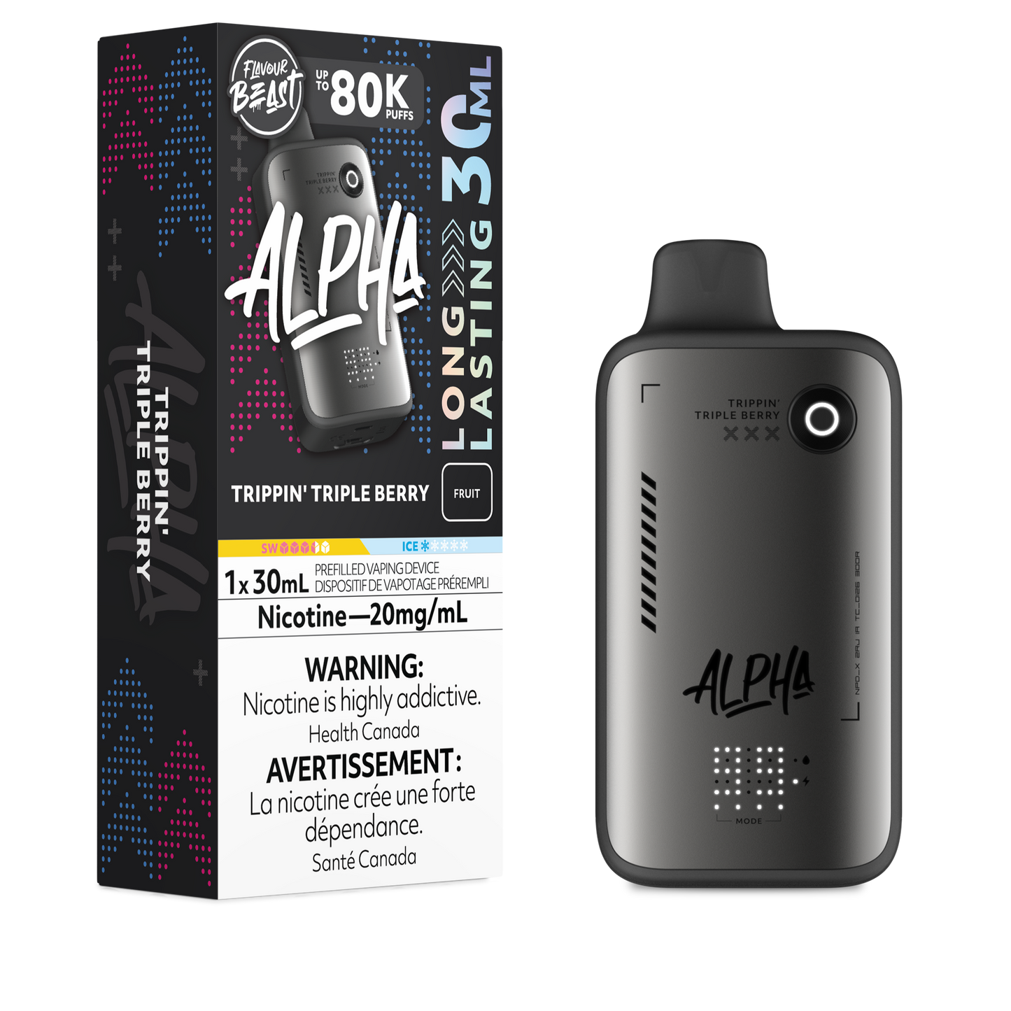 Flavour Beast Alpha 80K Trippin’  Triple Berry